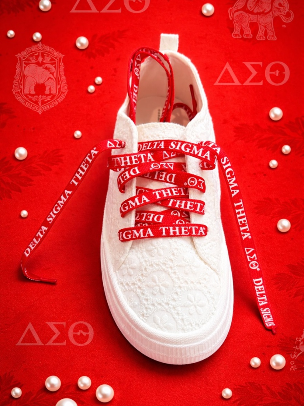 Red Delta Sigma Theta Laces